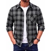 image:imageCOOFANDY Mens Flannel Plaid Shirts Long Sleeve Button Down Shirts Casual Fall Shirt JacketDark Grey