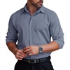 image:imageCOOFANDY Mens Formal Dress Shirt Hidden Button Front Wrinkle Free Shirt Regular Fit Stretch Business Casual ShirtsGrey Blue