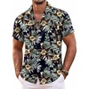 image:imageCOOFANDY Mens Hawaiian Shirt Short Sleeve Floral Button Down Shirts Tropical Summer Beach Shirts Camp Collar ShirtBlack Khaki Flower
