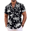 image:imageCOOFANDY Mens Hawaiian Shirt Short Sleeve Floral Button Down Shirts Tropical Summer Beach Shirts Camp Collar ShirtBlackwhite Flower
