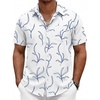 image:imageCOOFANDY Mens Hawaiian Shirts Short Sleeve Button Down Aloha Shirts Summer Vacation Beach ShirtsWhite  Light Blue