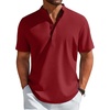 image:imageCOOFANDY Mens Henley Shirt Short Sleeve Casual TShirt Summer Beach Hippie Henley Tee ShirtWine Red