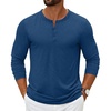 image:imageCOOFANDY Mens Henley Shirts Long Sleeve Casual Pullover TShirt Fashion Basic Button ShirtsDark Blue