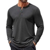image:imageCOOFANDY Mens Henley Shirts Long Sleeve T Shirts Casual Lightweight Fashion Button Pullover Tee ShirtDark Drey