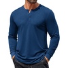image:imageCOOFANDY Mens Henley Shirts Long Sleeve T Shirts Casual Lightweight Fashion Button Pullover Tee ShirtDeep Blue