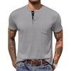image:imageCOOFANDY Mens Henley Shirts Short Sleeve Button T Shirt Casual Summer Basic Tee Tops with PocketGrey