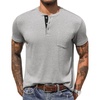 image:imageCOOFANDY Mens Henley Shirts Short Sleeve Button T Shirt Casual Summer Basic Tee Tops with PocketLight Gray