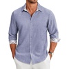 image:imageCOOFANDY Mens Long Sleeve Button Down Shirts Casual Untucked Shirt Regular Fit Dress ShirtBlue Gray