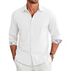 image:imageCOOFANDY Mens Long Sleeve Button Down Shirts Casual Untucked Shirt Regular Fit Dress ShirtWhite