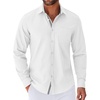 image:imageCOOFANDY Mens Long Sleeve Casual Button Down Shirts Untucked Shirts for Men Regular Fit Dress ShirtWhite