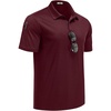 image:imageCOOFANDY Mens Polo Shirt Short Sleeve Quick Dry Tactical Shirts Golf Polos Collared Work Shirts for Men with PocketDark Red