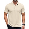 image:imageCOOFANDY Mens Polo Shirts Short Sleeve Slim Fit Casual Solid Basic Golf Shirt Collared TShirtLight Khaki