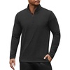 image:imageCOOFANDY Mens Quarter Zip Pullover Long Sleeve Sweatshirt 14 Zip Golf Shirt Winter Fleece Lined Thermal PulloverBlack