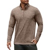 image:imageCOOFANDY Mens Quarter Zip Pullover Long Sleeve Sweatshirt 14 Zip Golf Shirt Winter Fleece Lined Thermal PulloverBrown