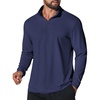 image:imageCOOFANDY Mens Quarter Zip Pullover Shirts Long Sleeve Sun Protection UPF 50 Rash Guard Athletic Golf Running ShirtNavy Blue