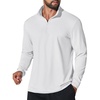 image:imageCOOFANDY Mens Quarter Zip Pullover Shirts Long Sleeve Sun Protection UPF 50 Rash Guard Athletic Golf Running ShirtWhite