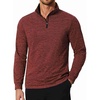 image:imageCOOFANDY Mens Quarter Zip Shirts Workout Fleece Lined Lightweight Long Sleeve Pullover SweatshirtsWine Red