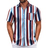 image:imageCOOFANDY Mens Short Sleeve Casual Button Down Shirts Summer Untucked Dress Shirts with PocketColorful Stripe