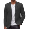 image:imageCOOFANDY Mens Smart Wash Blazer Regular Fit Cotton Sport Coat Casual Suit JacketDark Grey