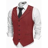 image:imageCOOFANDY Mens Suit Vests Slim Fit Waistcoat Notch Lapel Casual Formal VestRed