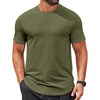 image:imageCOOFANDY Mens T Shirts Casual Short Sleeve Cotton Tee Shirts Hipster Hip Hop Longline TShirt Basic Summer TopsOne Piece Army Green