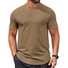 image:imageCOOFANDY Mens T Shirts Casual Short Sleeve Cotton Tee Shirts Hipster Hip Hop Longline TShirt Basic Summer TopsOne Piece Khaki