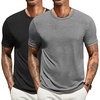 image:imageCOOFANDY Mens T Shirts Short Sleeve Soft Crew Neck Lightweight Tee Shirts Casual Summer Basic TopsW BlackGrey 2 Pack