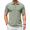 image:imageCOOFANDY Mens Textured Polo Shirts Short Sleeve Slim Fit Casual Button Polo TShirt Summer Collared Golf ShirtBlight Green