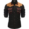 image:imageCOOFANDY Mens Western Cowboy Shirt Embroidered Long Sleeve Slim Fit Casual Cotton Button Down Hippie Shirts with PocketsBlack