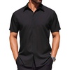 image:imageCOOFANDY Mens Wrinkle Free Dress Shirt Polka Dot Short Sleeve Button Down Business Casual ShirtsBlack