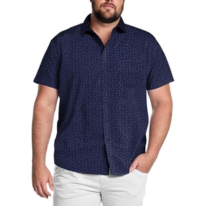 image:imageCOOFANDY Big amp Tall Shirts for Men Short Sleeve Button Down Casual Dress ShirtsNavy  Anchor Pattern