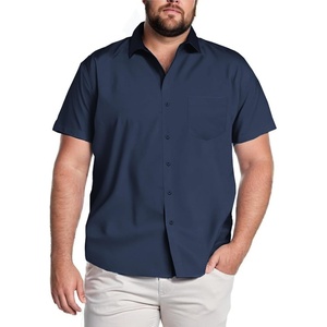 image:imageCOOFANDY Big amp Tall Shirts for Men Short Sleeve Button Down Casual Dress ShirtsNavy Blue