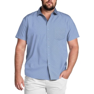 image:imageCOOFANDY Big amp Tall Shirts for Men Short Sleeve Button Down Casual Dress ShirtsWhite  Diamond Pattern