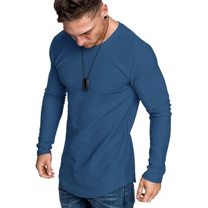 image:imageCOOFANDY Men 2 Pack Muscle Fitted T Shirt Gym Workout Athletic Long Sleeves TeeDenim Blue