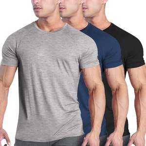 image:imageCOOFANDY Mens 3 Pack Workout T Shirts Short Sleeve Gym Bodybuilding Muscle Shirt Base Layer Fitness Tee Tops02blackNavy BlueGrey