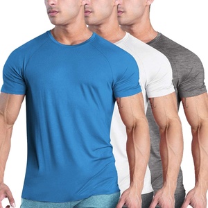 image:imageCOOFANDY Mens 3 Pack Workout T Shirts Short Sleeve Gym Bodybuilding Muscle Shirt Base Layer Fitness Tee TopsBlueWhiteDark Grey