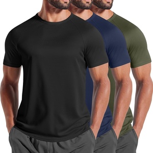 image:imageCOOFANDY Mens 3 Pack Workout T Shirts Short Sleeve Gym Bodybuilding Muscle Shirt Base Layer Fitness Tee TopsNblackNavy BlueArmy Green