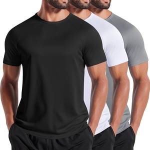 image:imageCOOFANDY Mens 3 Pack Workout T Shirts Short Sleeve Gym Bodybuilding Muscle Shirt Base Layer Fitness Tee TopsNblackWhiteLight Grey
