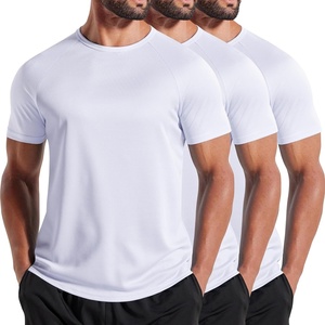image:imageCOOFANDY Mens 3 Pack Workout T Shirts Short Sleeve Gym Bodybuilding Muscle Shirt Base Layer Fitness Tee TopsNwhiteWhiteWhite