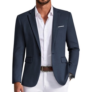 image:imageCOOFANDY Mens Blazer Business Casual One Button Lightweight Sport Coat Solid Knit Suit JacketNavy Blue