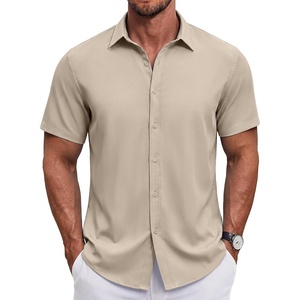 image:imageCOOFANDY Mens Button Down Shirt Short Sleeve Casual Shirt for Men Summer Business Casual Dress ShirtBeige