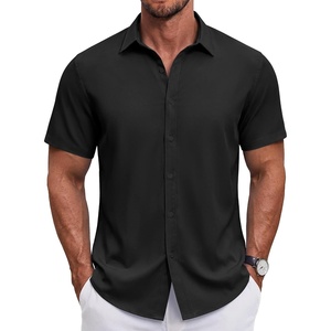image:imageCOOFANDY Mens Button Down Shirt Short Sleeve Casual Shirt for Men Summer Business Casual Dress ShirtBlack