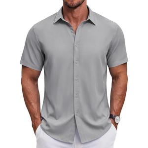 image:imageCOOFANDY Mens Button Down Shirt Short Sleeve Casual Shirt for Men Summer Business Casual Dress ShirtGrey