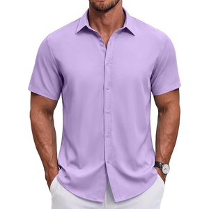 image:imageCOOFANDY Mens Button Down Shirt Short Sleeve Casual Shirt for Men Summer Business Casual Dress ShirtLilac