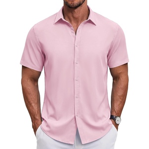 image:imageCOOFANDY Mens Button Down Shirt Short Sleeve Casual Shirt for Men Summer Business Casual Dress ShirtPink