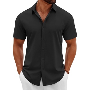 image:imageCOOFANDY Mens Button Down Shirts Short Sleeve Casual Summer Beach Shirts Vacation Wedding ShirtsBlack