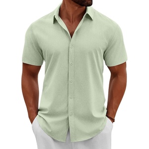 image:imageCOOFANDY Mens Button Down Shirts Short Sleeve Casual Summer Beach Shirts Vacation Wedding ShirtsSage Green