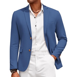 image:imageCOOFANDY Mens Casual Cotton Linen Blazer Lightweight Linen Sport Coat Two Button Suit JacketBlue