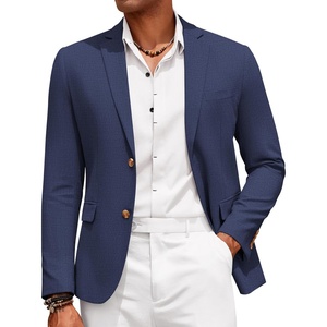 image:imageCOOFANDY Mens Casual Cotton Linen Blazer Lightweight Linen Sport Coat Two Button Suit JacketNavy Blue