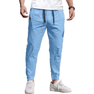 image:imageCOOFANDY Mens Casual Joggers Pants Elastic Drawstring Chino Cargo Pants Hiking Outdoor Track SweatpantsSky Blue